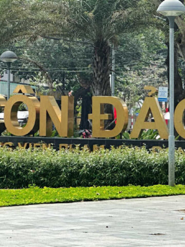 sign for Con Dao in the heart of the town