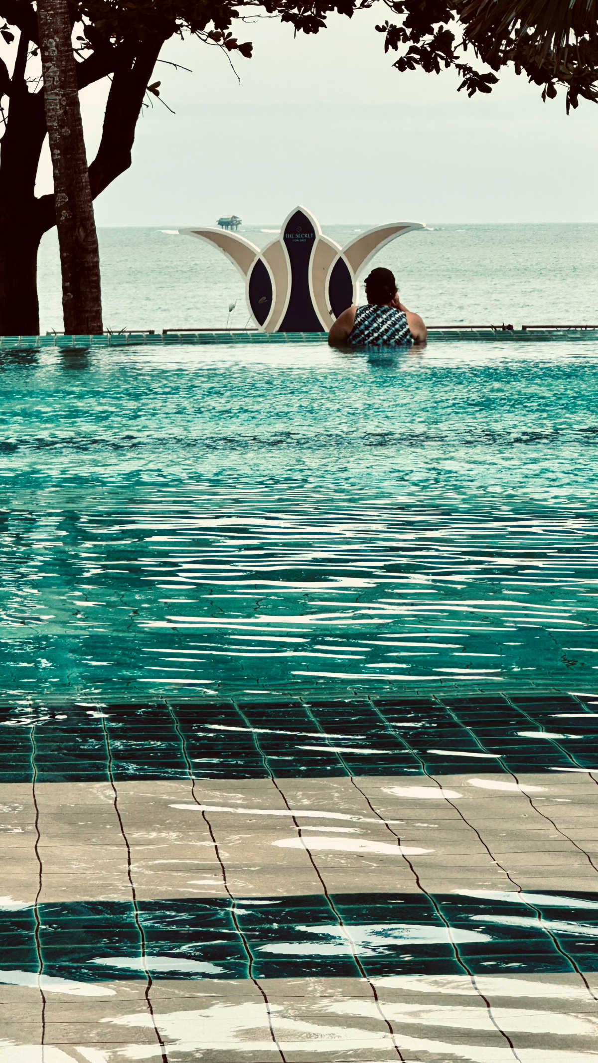 Ginny at the pool at the Secret Resort on our down day.