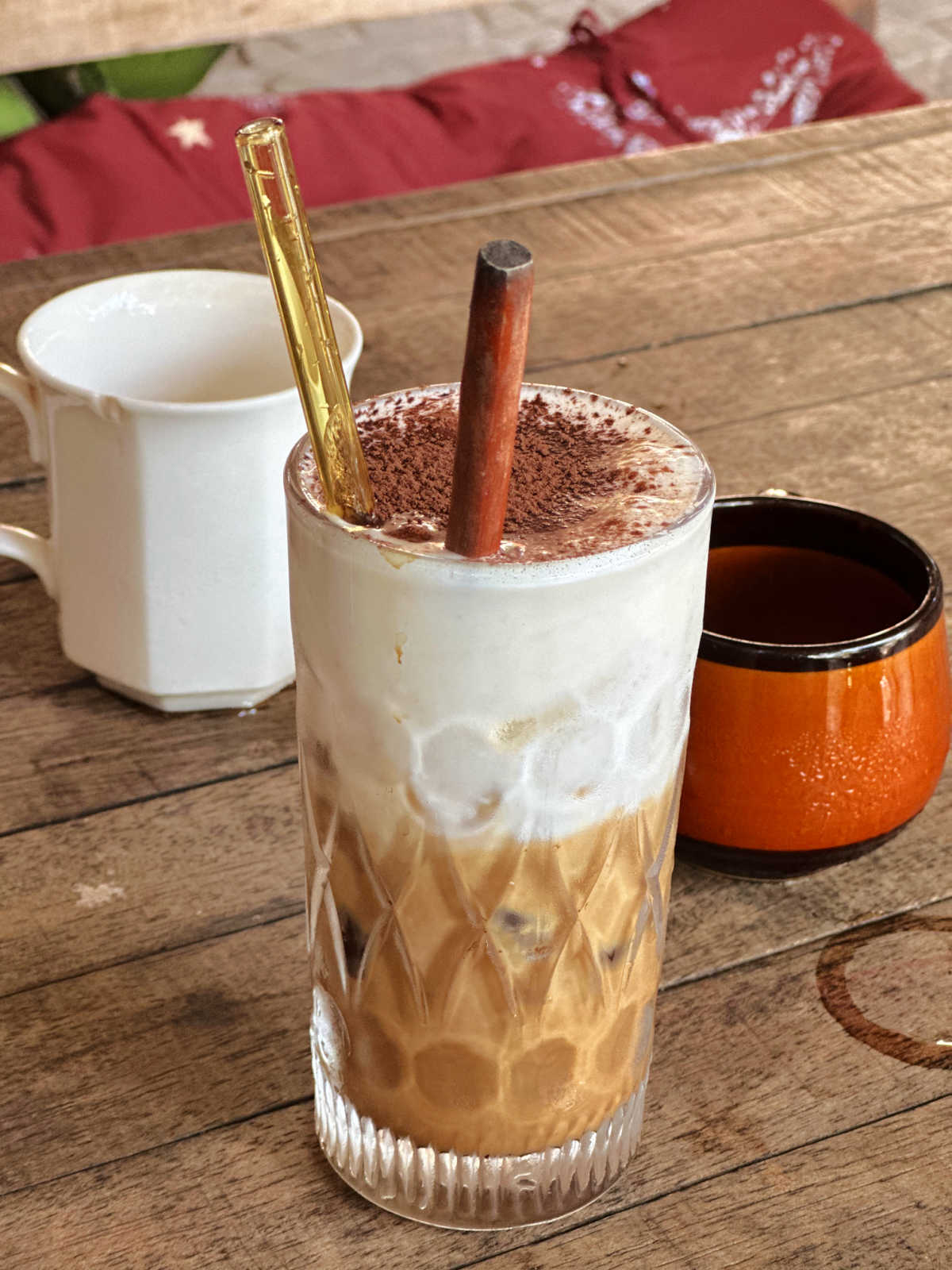 coconut and salted coffee in Yin Yang coffee shop in Con Dao.